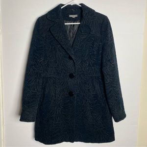 Roz & Ali Women's Black Coat Ladies Dress Jacket Pockets Buttons Size Medium